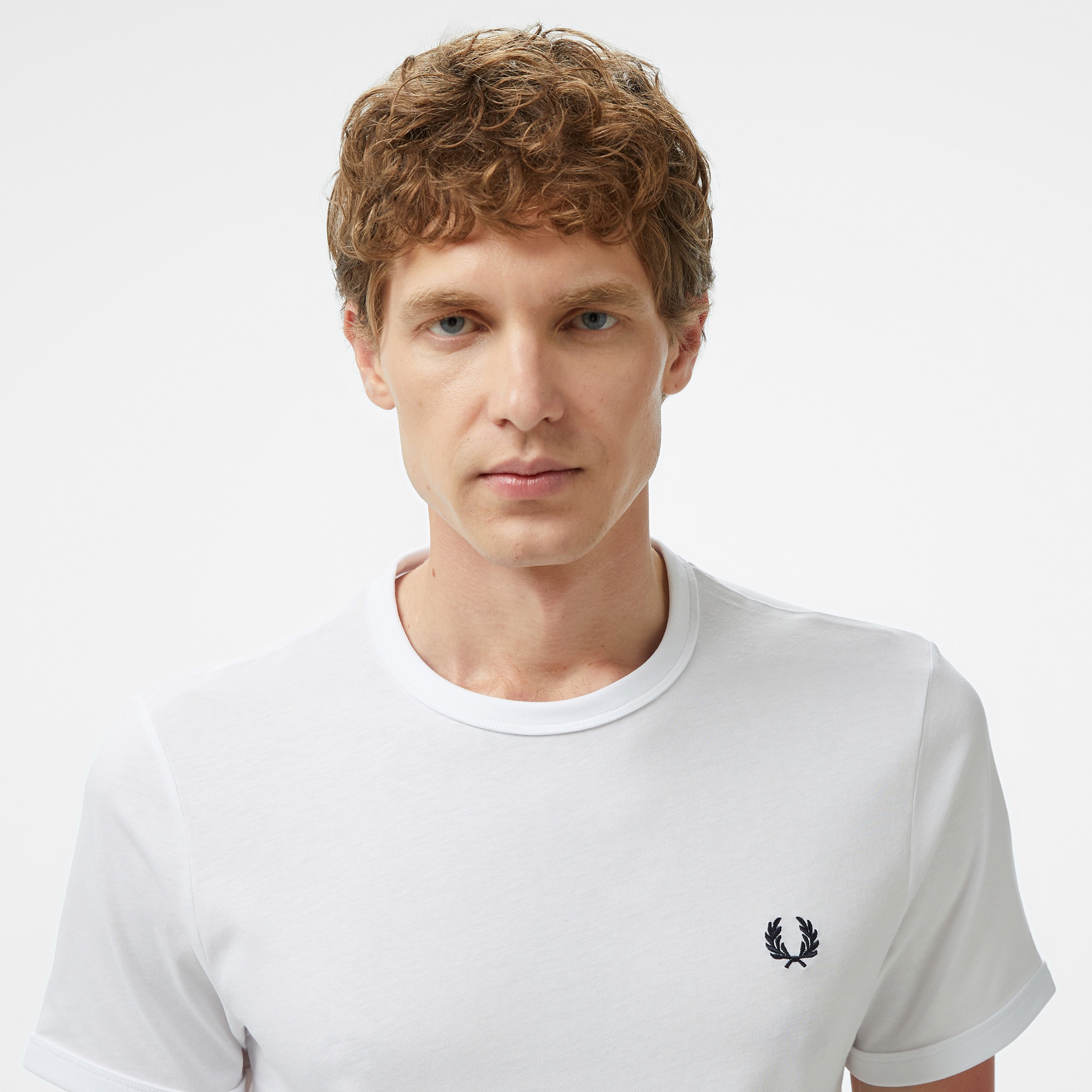 Fred Perry Ringer Erkek Beyaz T-Shirt