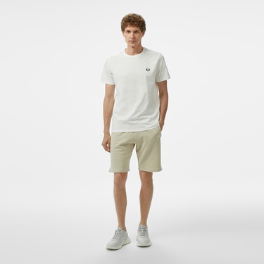  Fred Perry Crew Neck Erkek Beyaz T-Shirt
