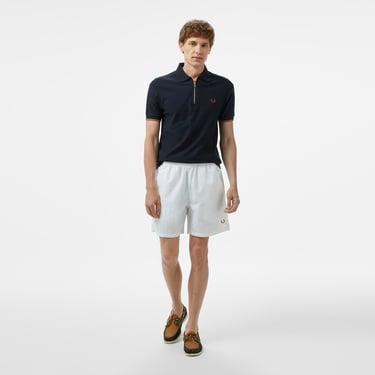 Fred Perry Crepe Pique Zip Neck Erkek Lacivert Polo
