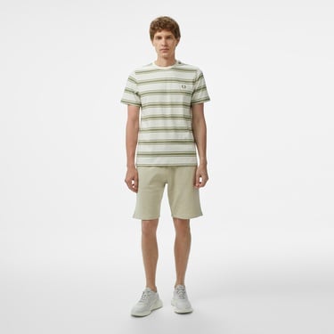  Fred Perry Fine Stripe Erkek Bej T-Shirt