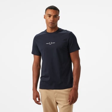  Fred Perry Embroidered Erkek Lacivert T-Shirt