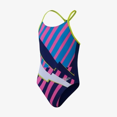  Speedo Placement Lane Line Back Çocuk Lacivert Mayo
