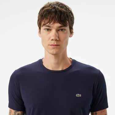  Lacoste Erkek Slim Fit Bisiklet Yaka Lacivert T-Shirt