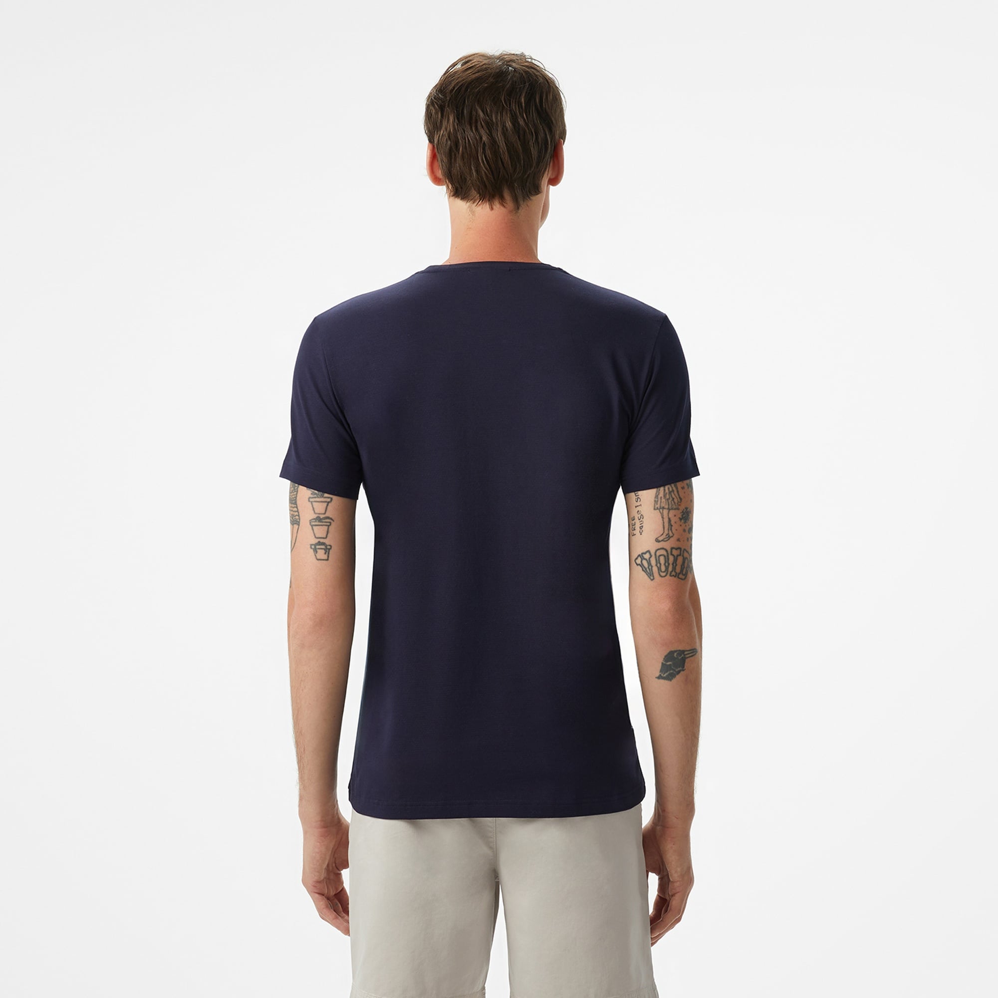Lacoste Erkek Slim Fit Bisiklet Yaka Lacivert T-Shirt