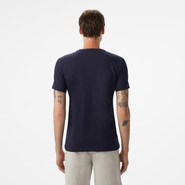  Lacoste Erkek Slim Fit Bisiklet Yaka Lacivert T-Shirt