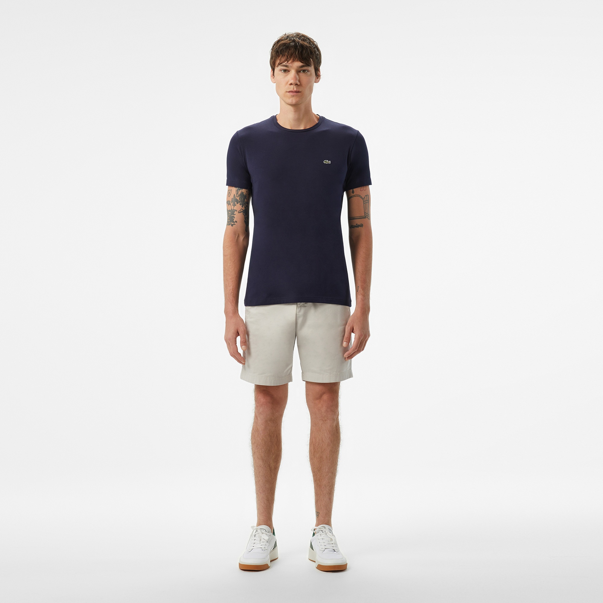 Lacoste Erkek Slim Fit Bisiklet Yaka Lacivert T-Shirt