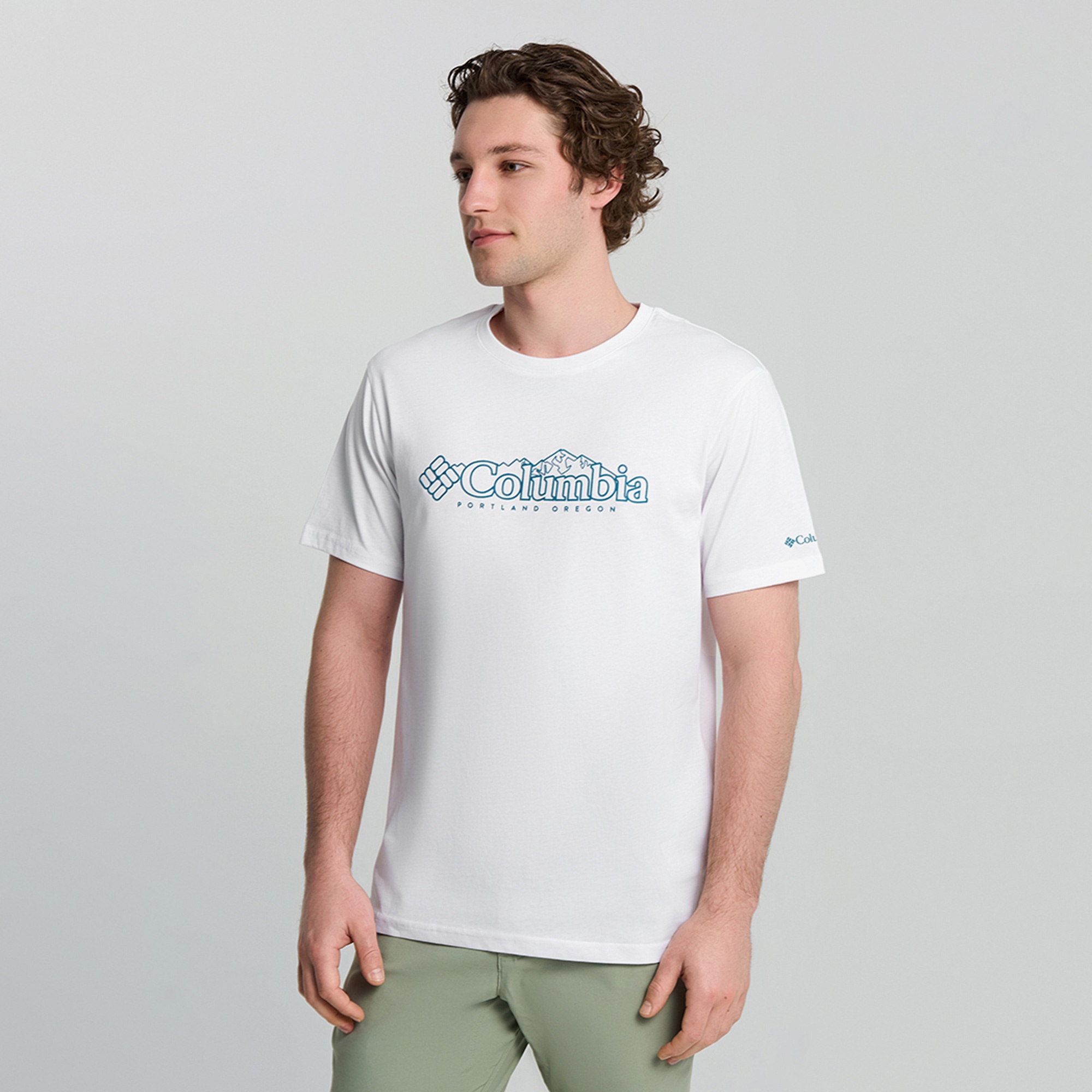 Columbia Csc M Branded Peaks Erkek Beyaz T-Shirt
