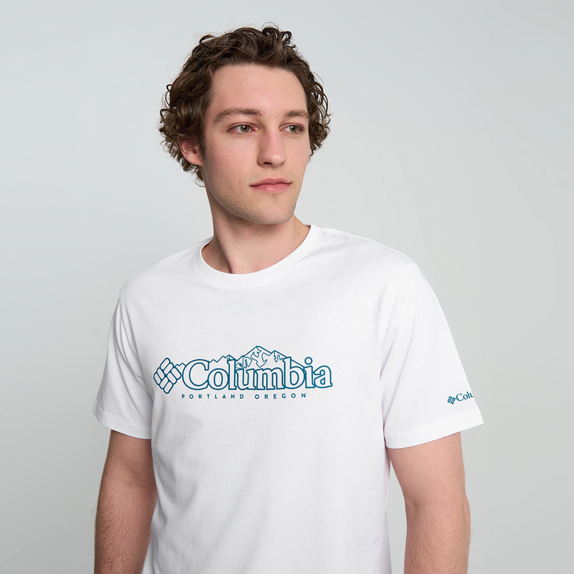 Columbia Csc M Branded Peaks Erkek Beyaz T-Shirt