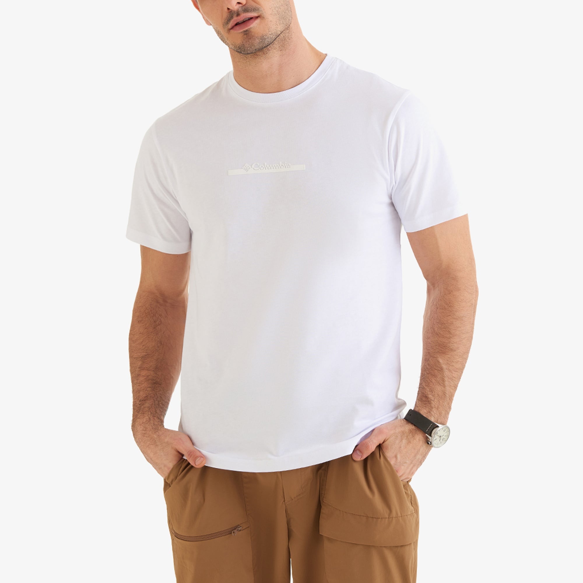 Columbia Csc Bar Split Graphic Erkek Beyaz T-Shirt