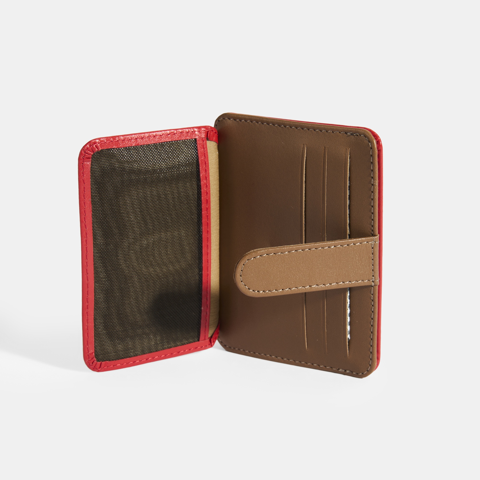 Kadın Kırmızı Deri Kartlık