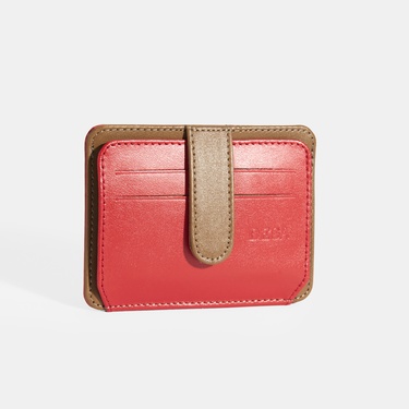  Kadın Kırmızı Deri Kartlık