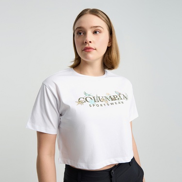  Columbia Csc Outback Critters Crop Kadın Beyaz T-Shirt