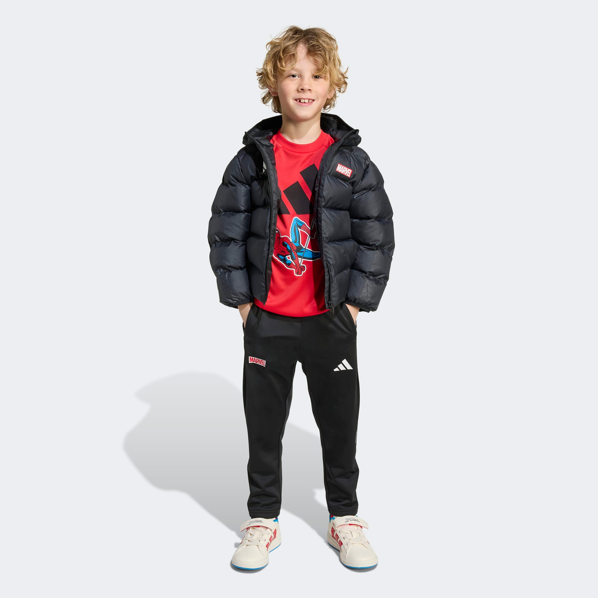 adidas Little Kids Marvel Spider-Man Çocuk Siyah Ceket