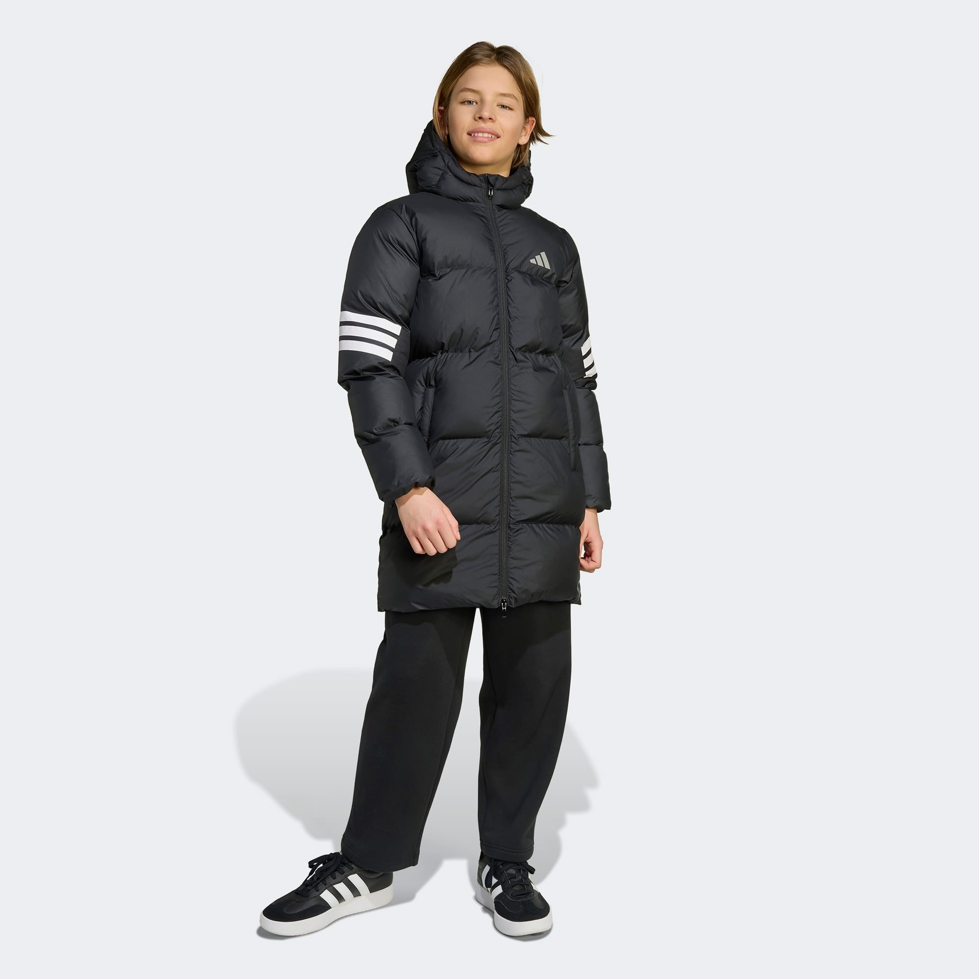 adidas Junior FI 3-Stripes Çocuk Siyah Mont