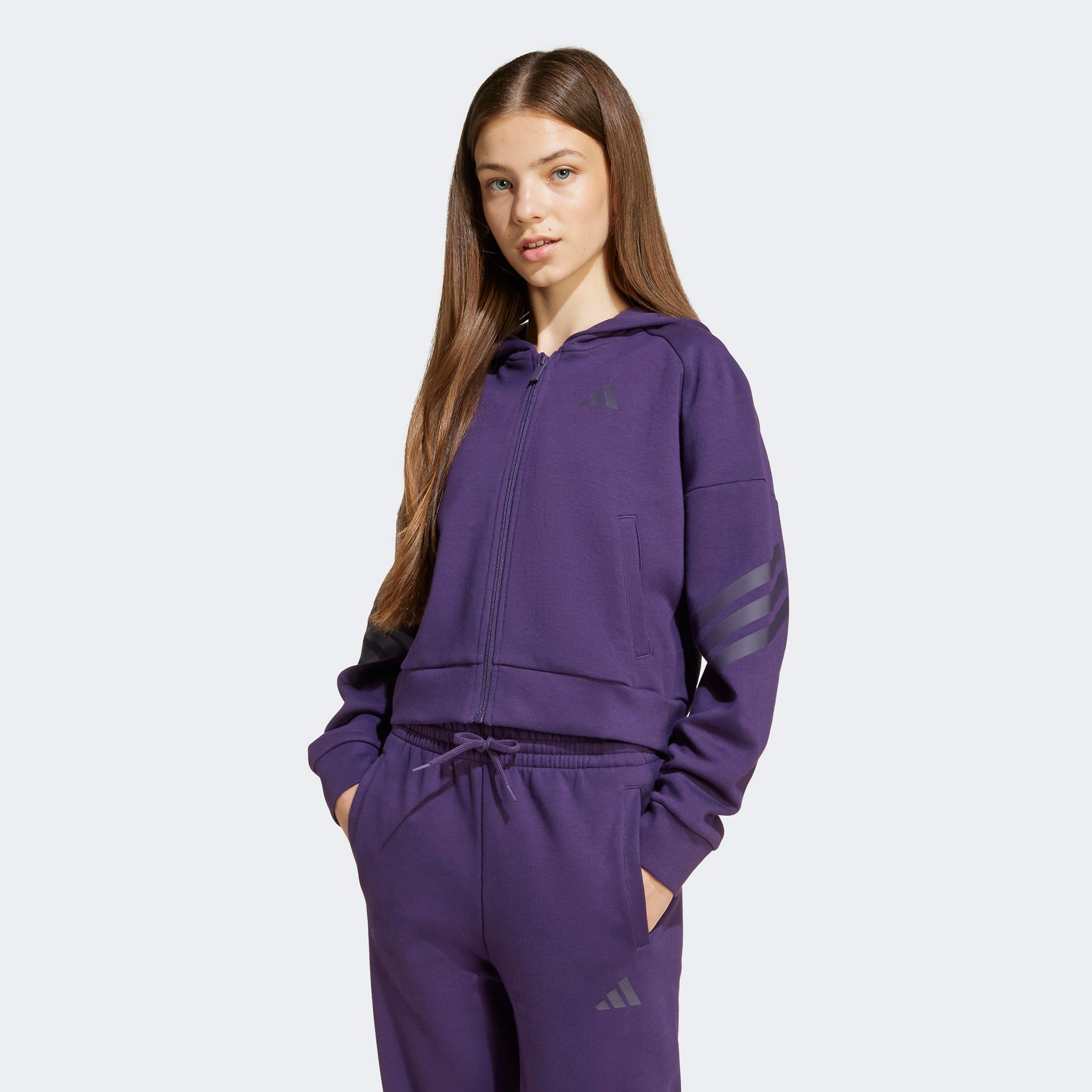 Adidas Jg Fı 3S Çocuk Mor Eşofman Üstü