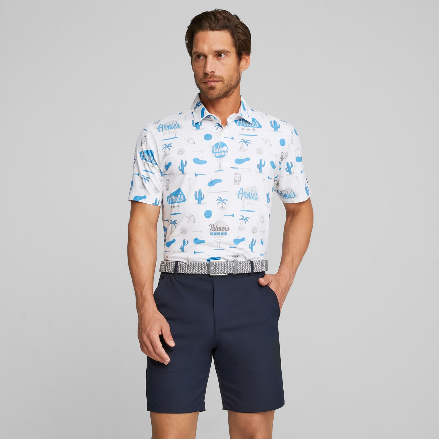  Puma Arnold Palmer's Place Erkek Beyaz Golf Polo T-Shirt