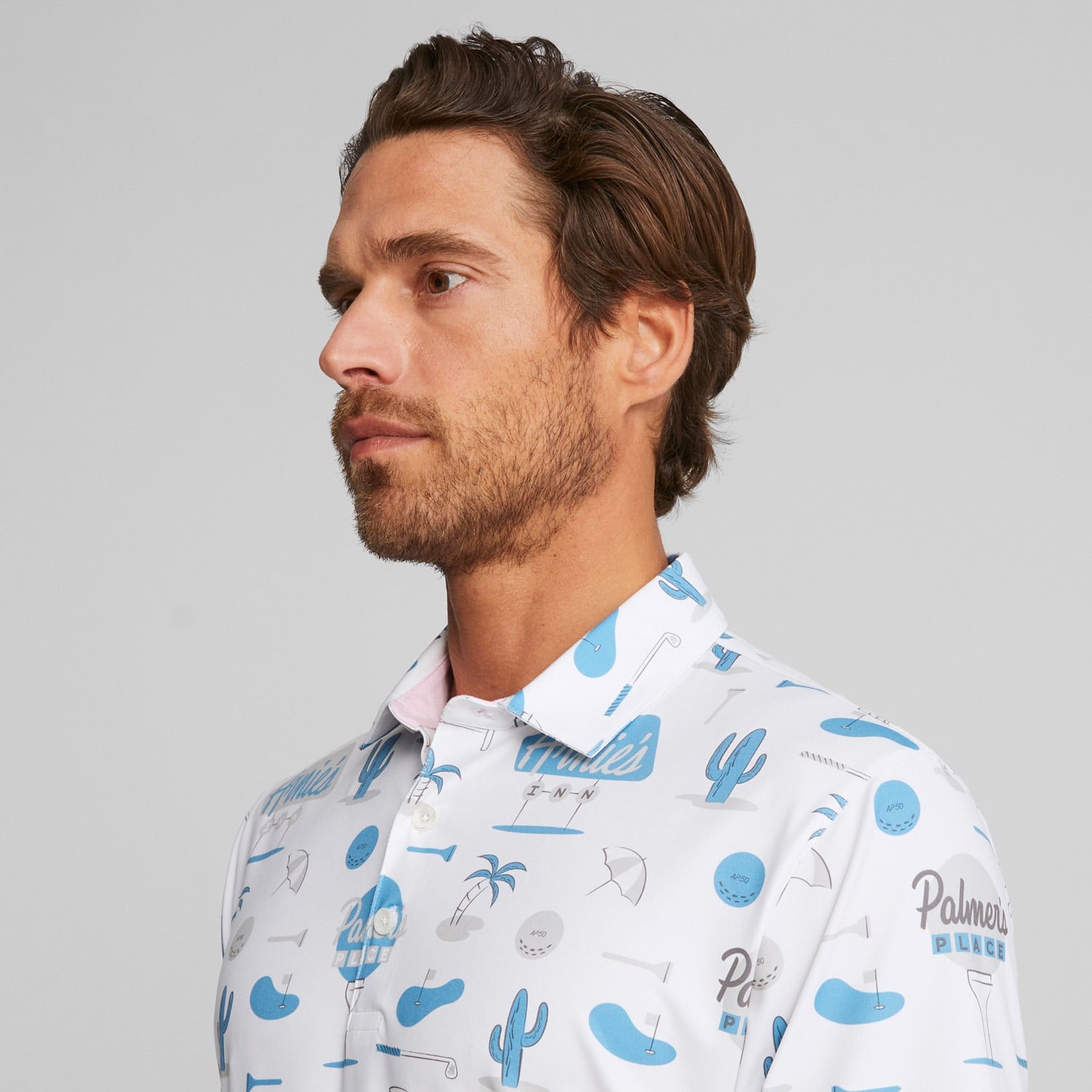 Puma Arnold Palmer's Place Erkek Beyaz Golf Polo T-Shirt