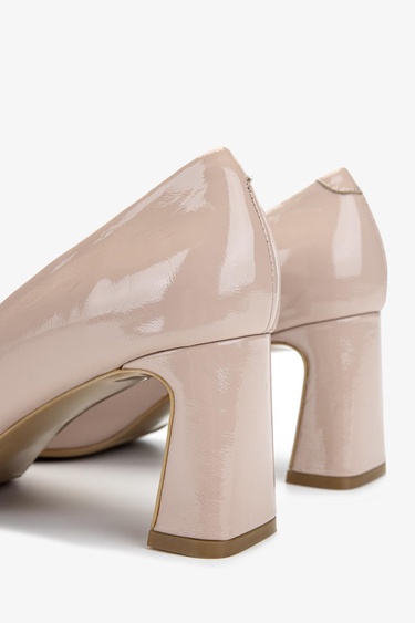  Valmenti Kadın Hakiki Deri Bej Topuklu Ayakkabı