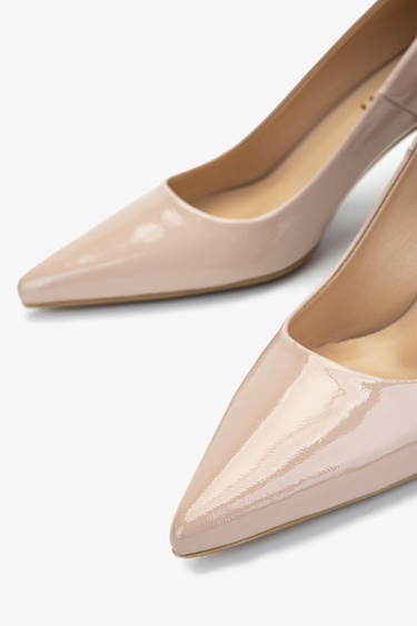  Valmenti Kadın Hakiki Deri Bej Topuklu Ayakkabı