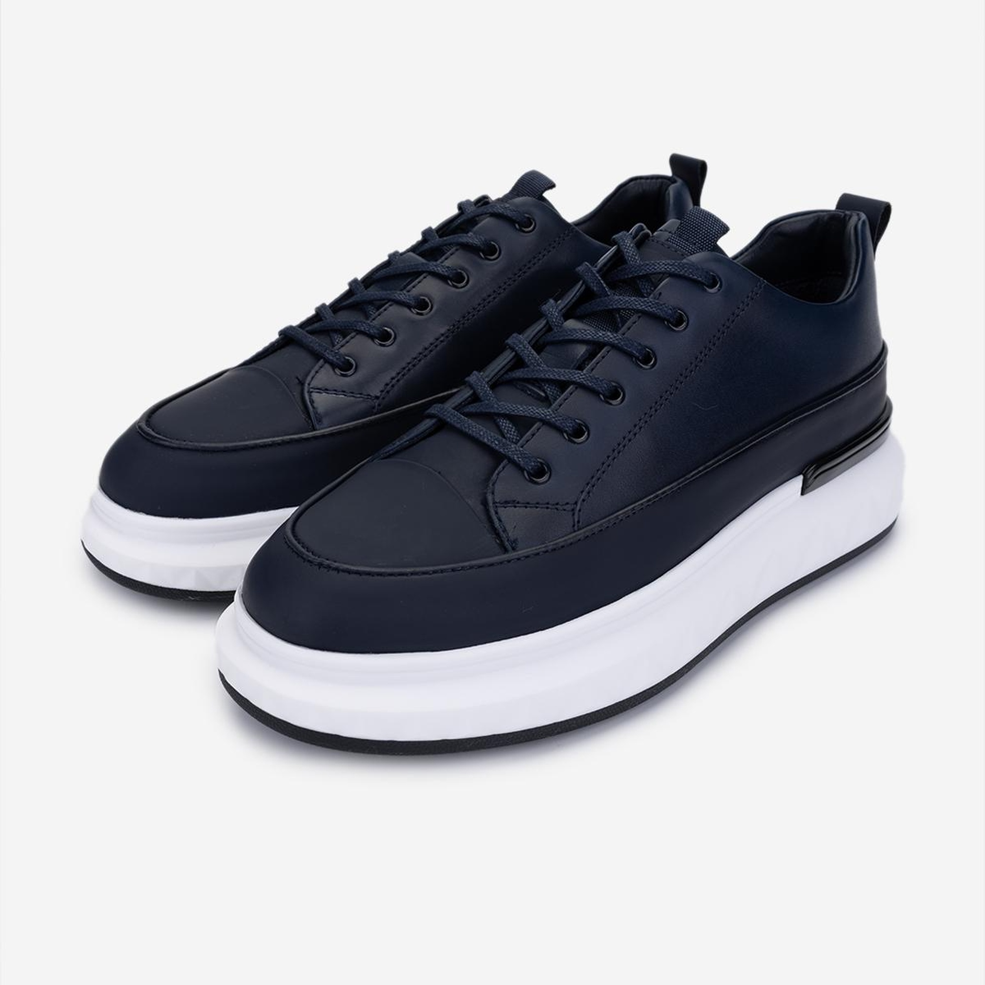 Valmenti Erkek Hakiki Deri Lacivert Casual Ayakkabı