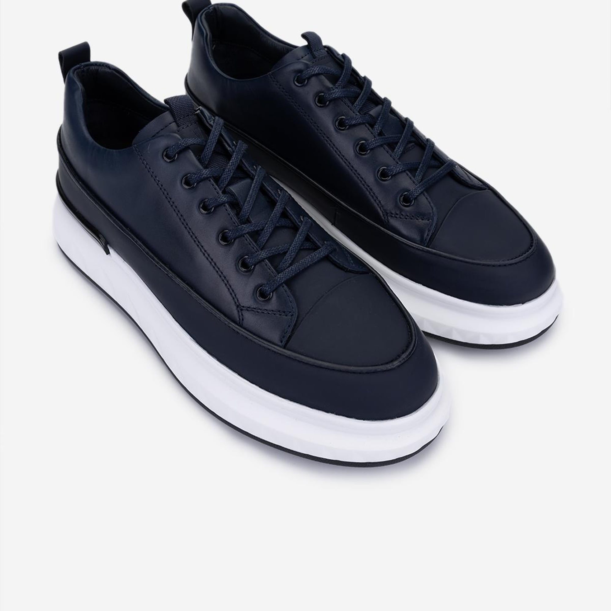 Valmenti Erkek Hakiki Deri Lacivert Casual Ayakkabı