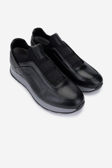  Valmenti Erkek Hakiki Deri Siyah Sneakers & Spor Ayakkabı