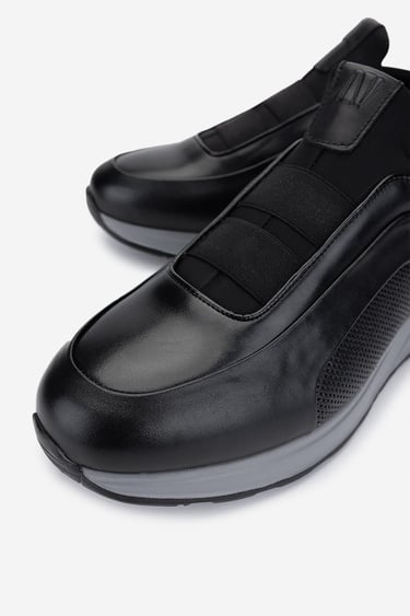  Valmenti Erkek Hakiki Deri Siyah Sneakers & Spor Ayakkabı