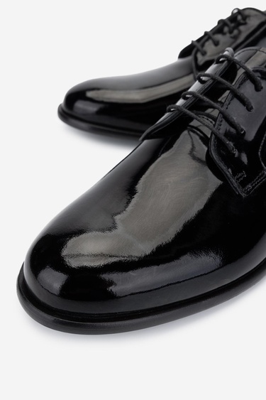  Valmenti Erkek Hakiki Deri Siyah Rugan Klasik Ayakkabı