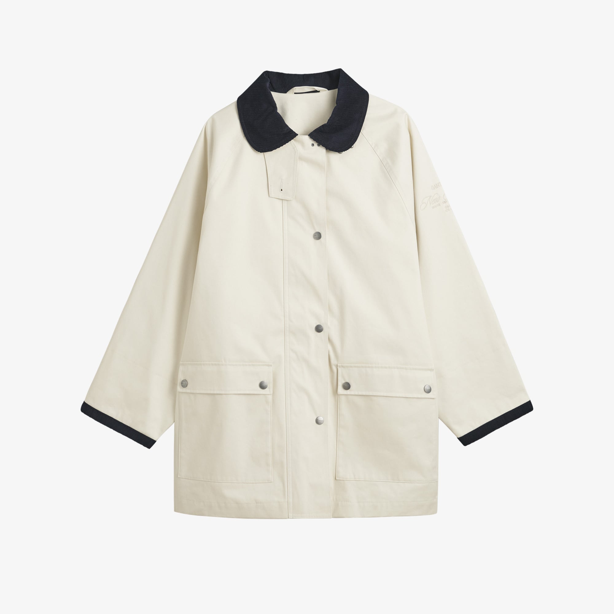 GANT Kadın Krem Relaxed Fit Klasik Yaka Ceket