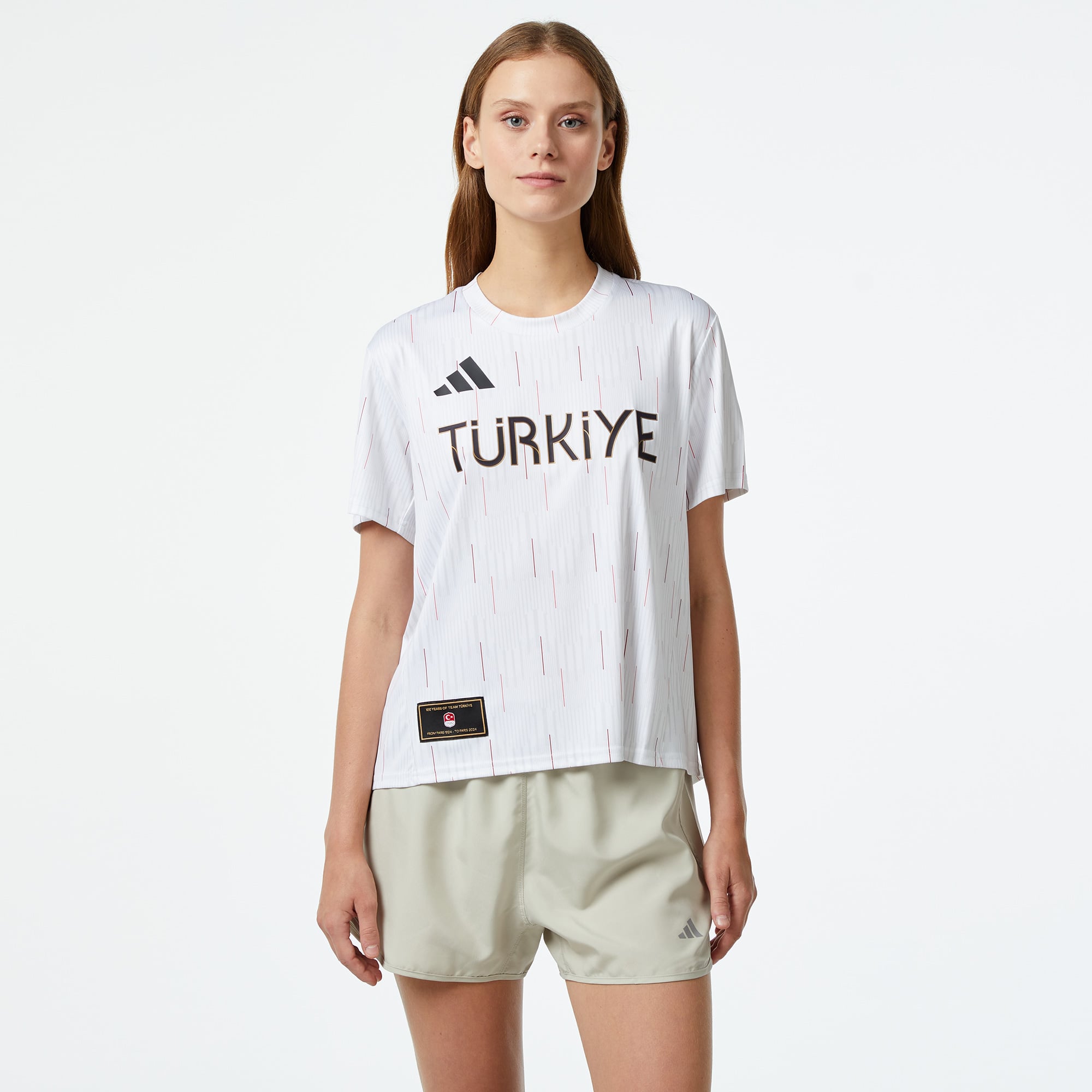 adidas Team Türkiye 100.Yıla Özel Hatıra Kadın Beyaz T-Shirt