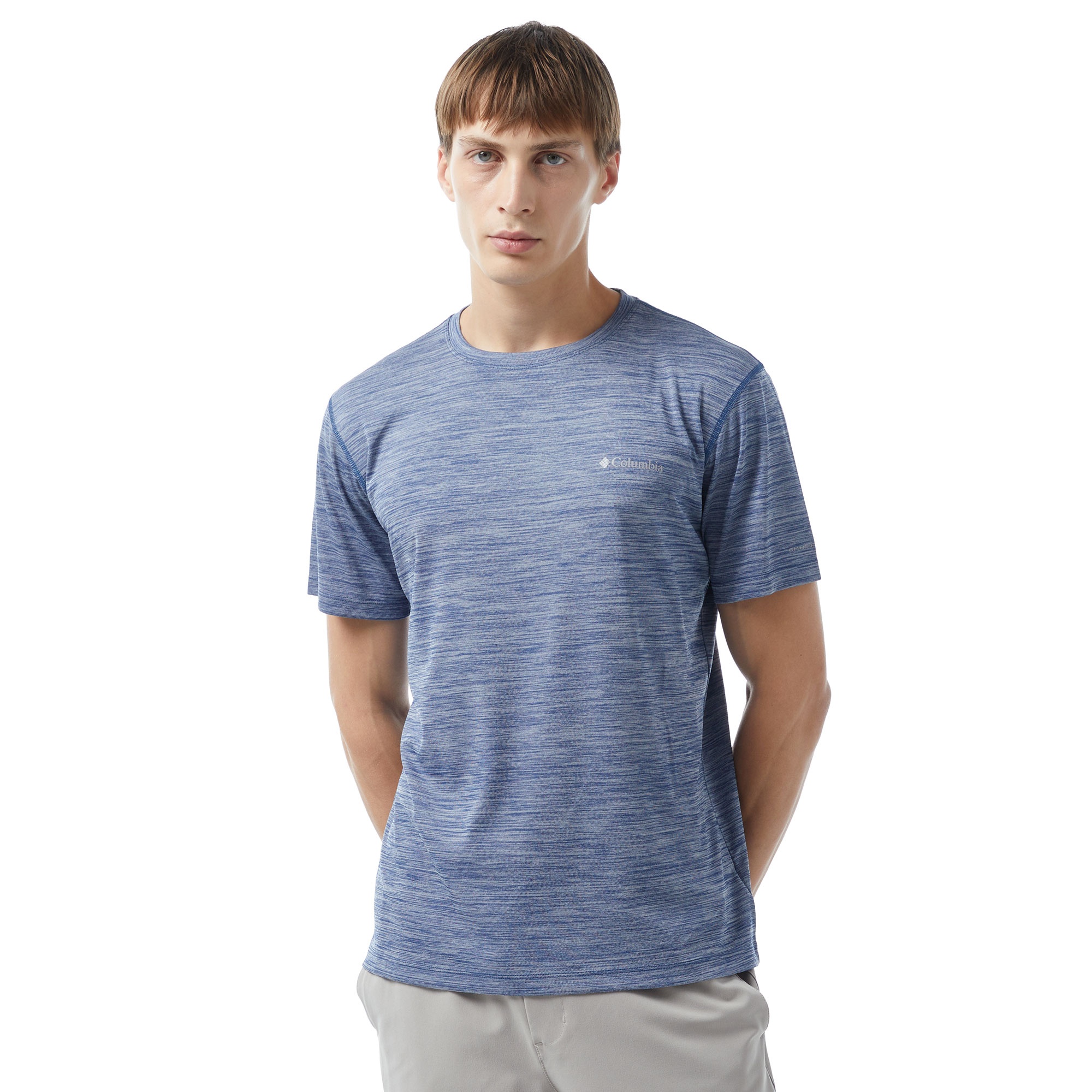 Columbia Erkek Standart Fit Mavi Antrenman T-Shirt