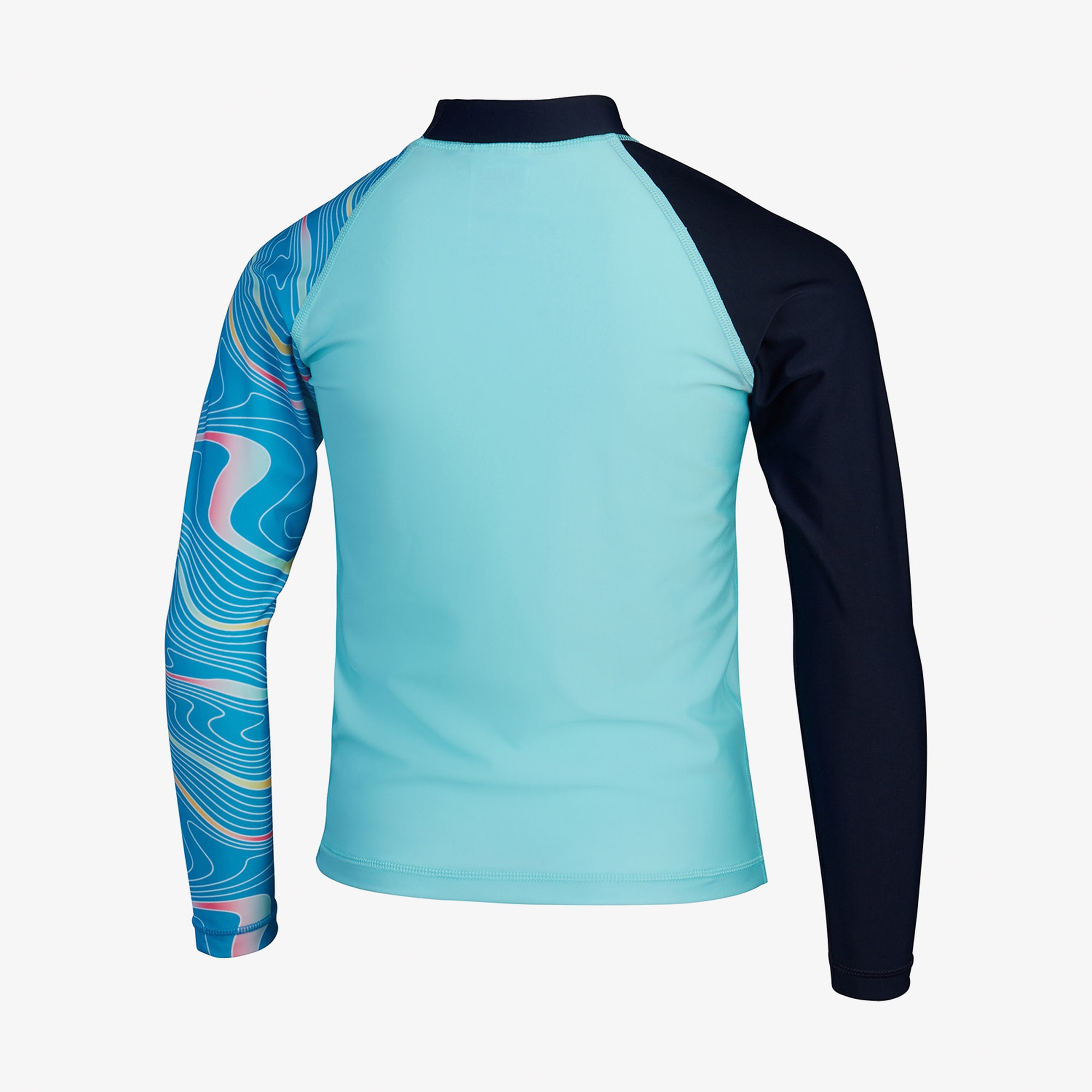 Speedo Printed Long Sleeve Çocuk Mavi Yüzücü Üstü