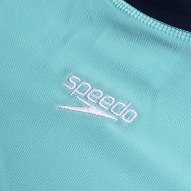  Speedo Printed Long Sleeve Çocuk Mavi Yüzücü Üstü