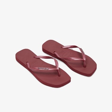  Havaianas Square Logo Metallic Kadın Kahverengi Terlik