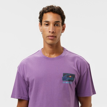  Quiksilver Spin Cycle Erkek Pembe Günlük T-Shirt
