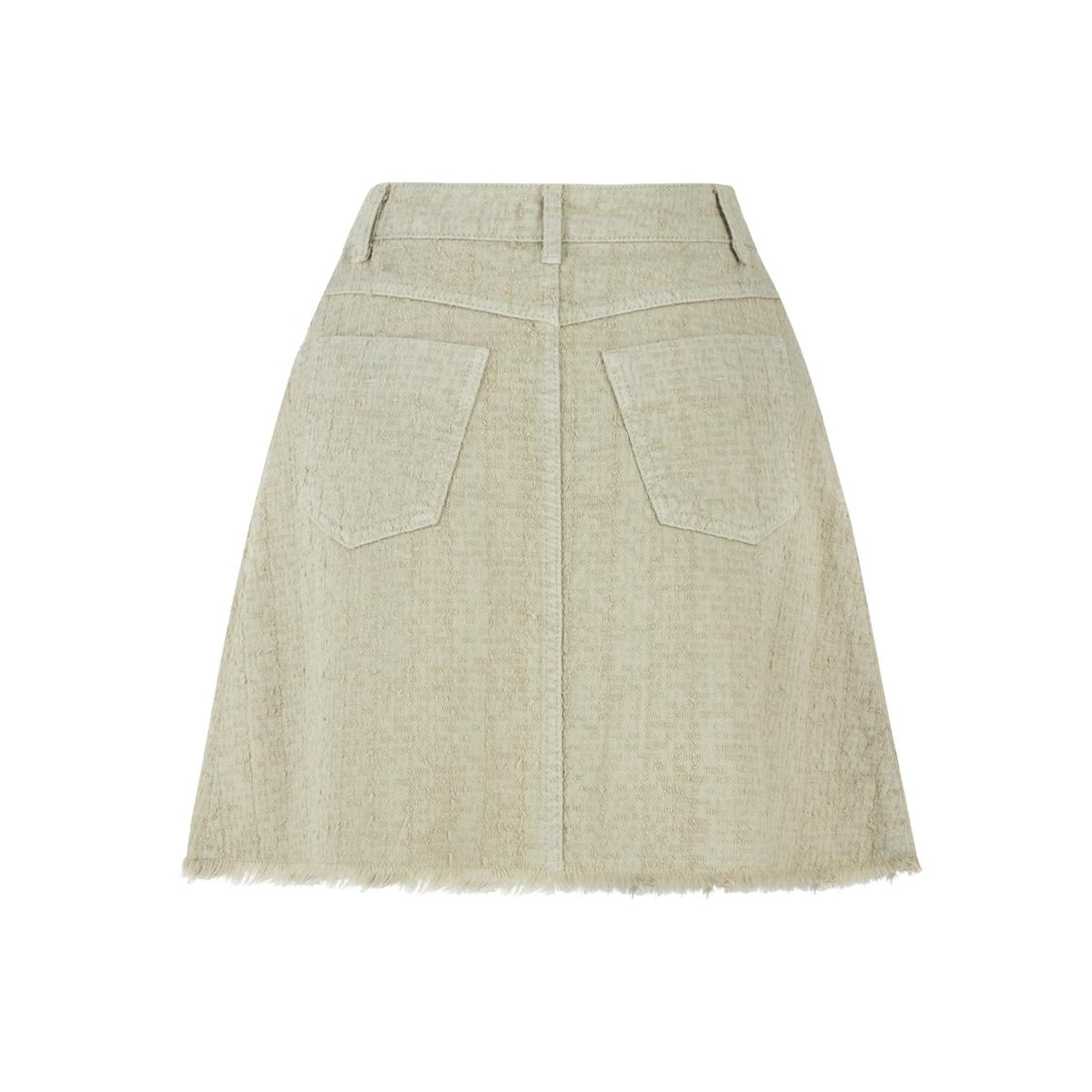 Püskül Detaylı Mini Denim Etek