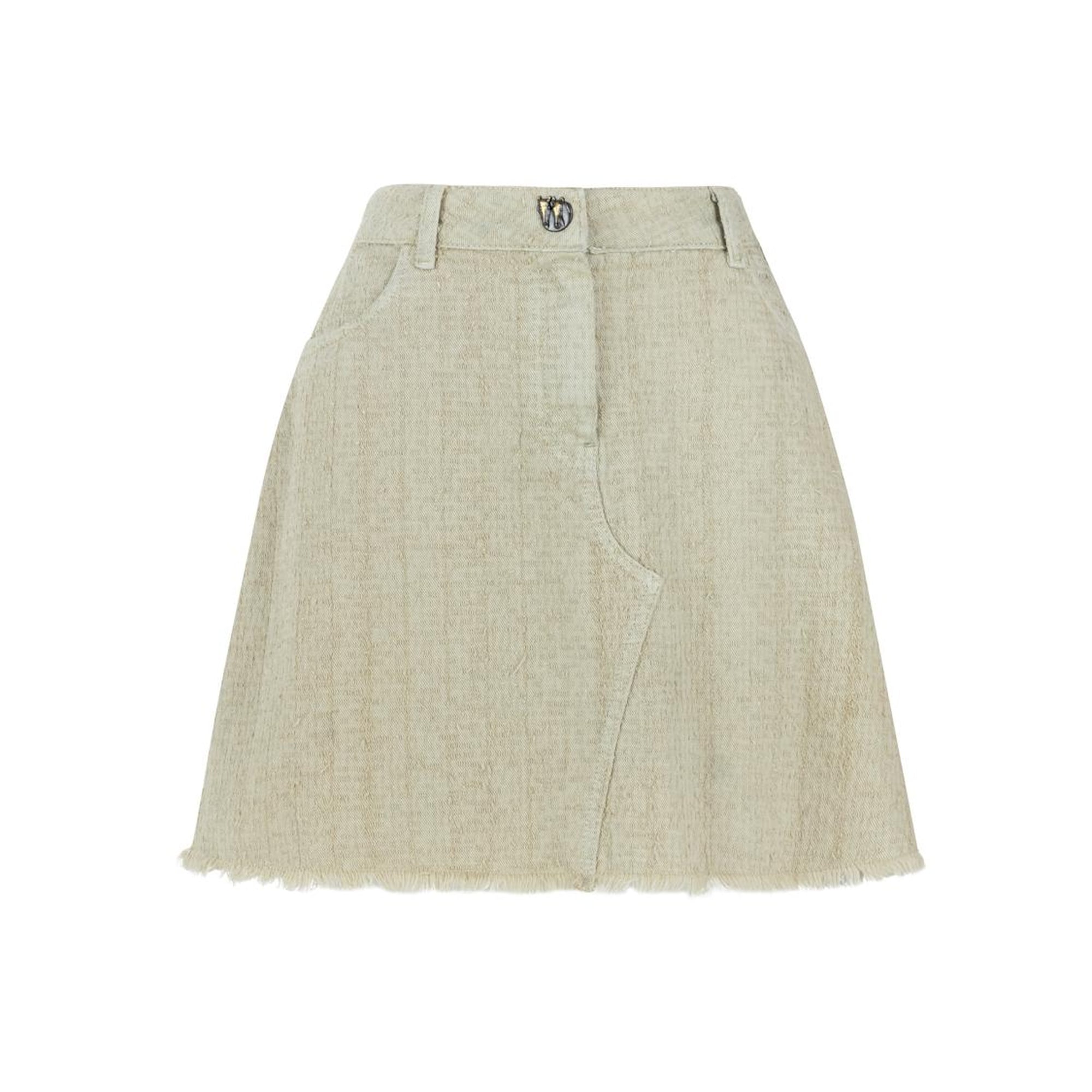 Püskül Detaylı Mini Denim Etek