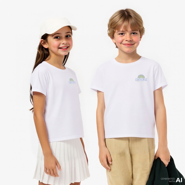  Converse Çocuk Beyaz T-Shirt