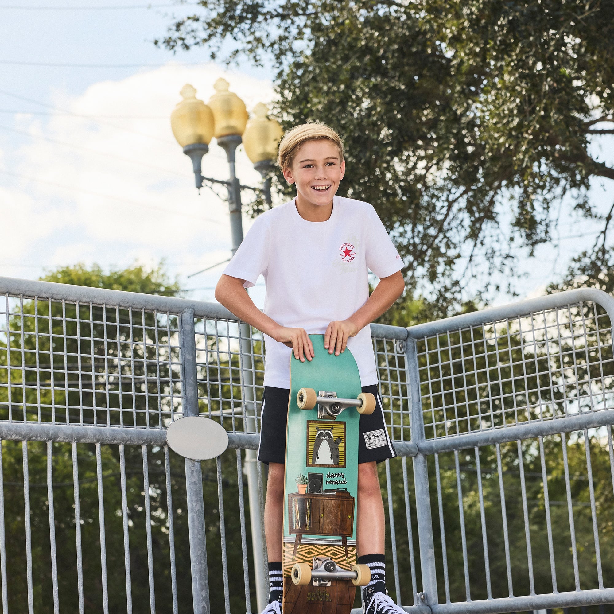 Converse Side Stripe Retro Çocuk Siyah Şort