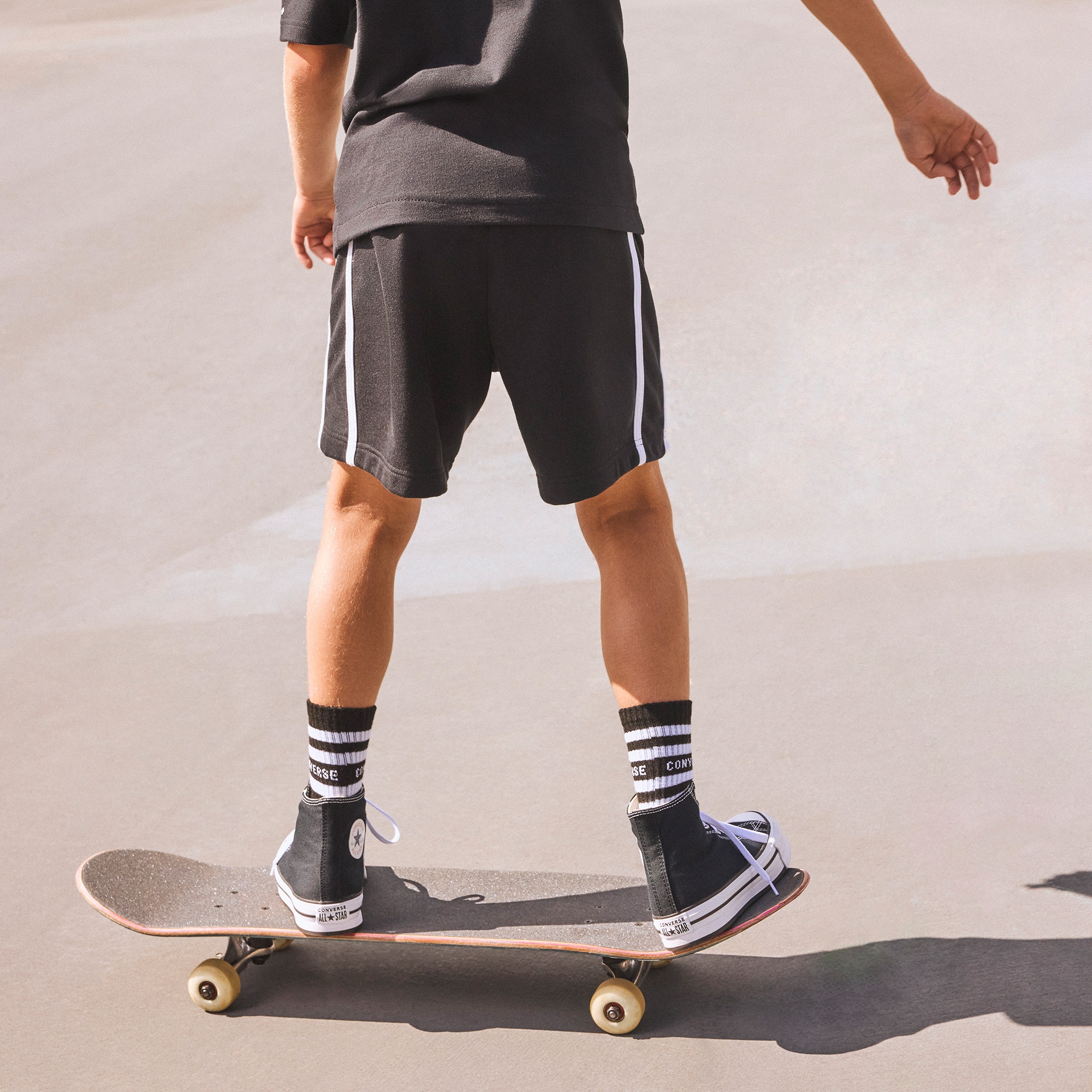 Converse Side Stripe Retro Çocuk Siyah Şort