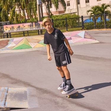  Converse Side Stripe Retro Çocuk Siyah Şort