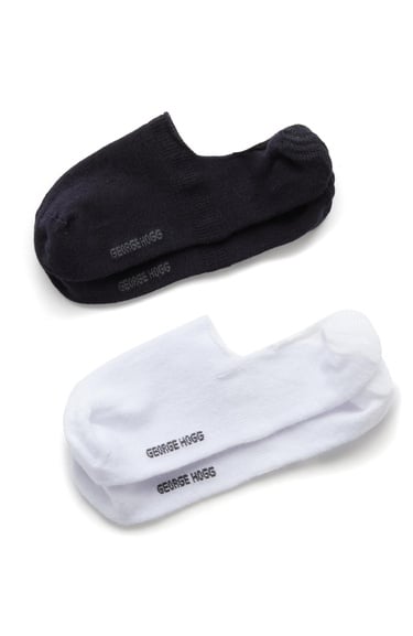  George Hogg Erkek Beyaz Lacivert 2li Bambu Çorap Seti