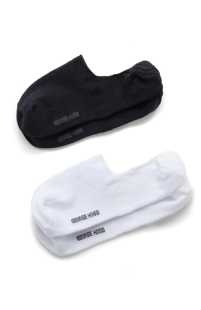  George Hogg Erkek Beyaz Lacivert 2li Bambu Çorap Seti