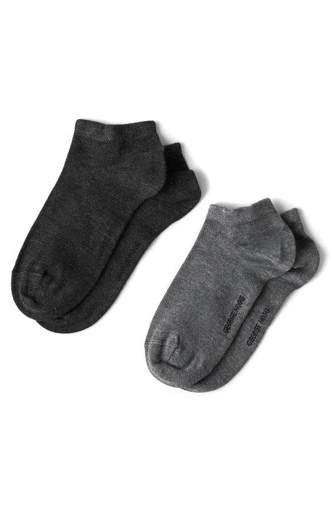  George Hogg Erkek 2li Antrasit Gri Bambu Patik Çorap Seti