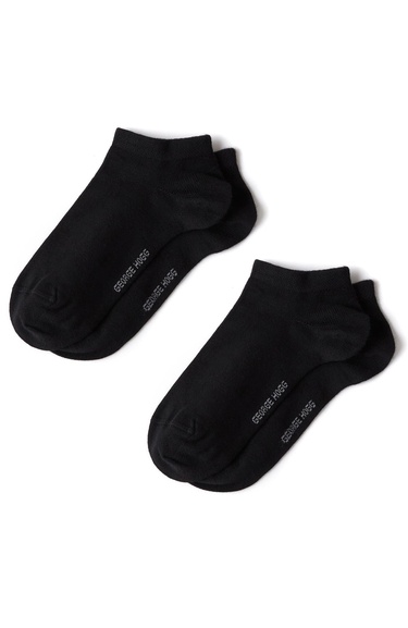  George Hogg Erkek 2li Siyah Bambu Patik Çorap Seti