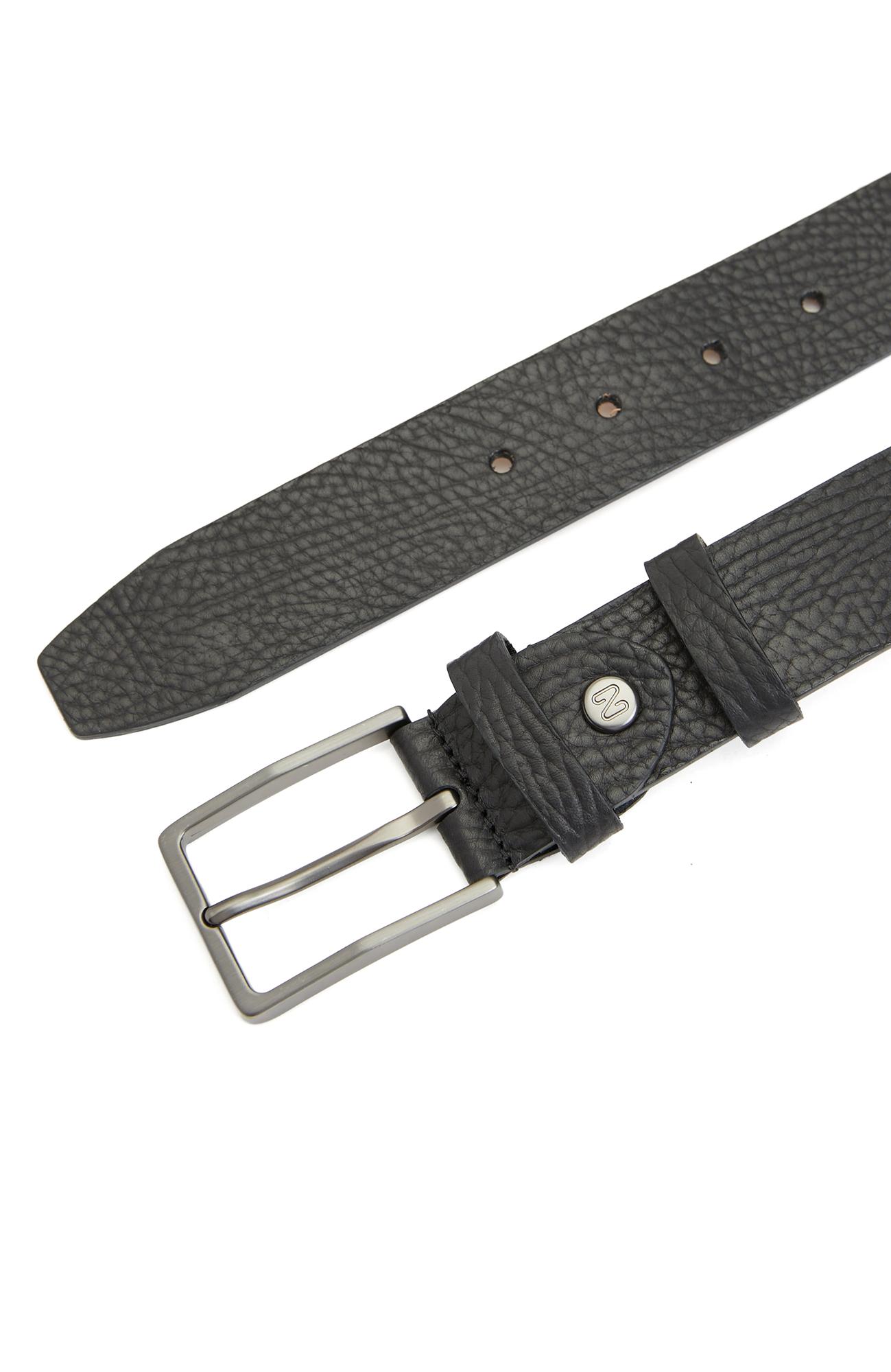 Network Erkek Siyah Deri Kemer