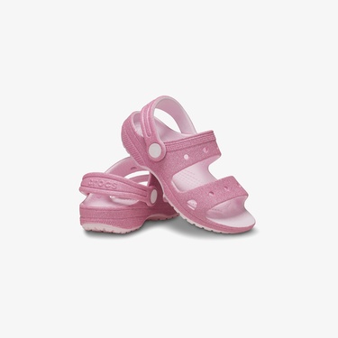  Crocs Classic Glitter Çocuk Pembe Sandalet