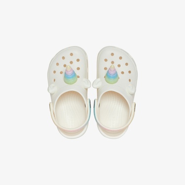  Crocs Classic I AM Rainbow Unicorn Bebek Beyaz Terlik