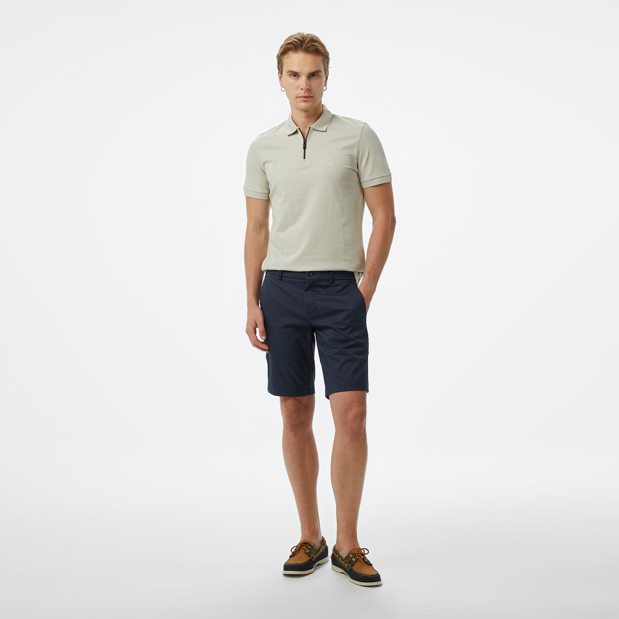 Boss Passerzip Erkek Açık Bej Polo