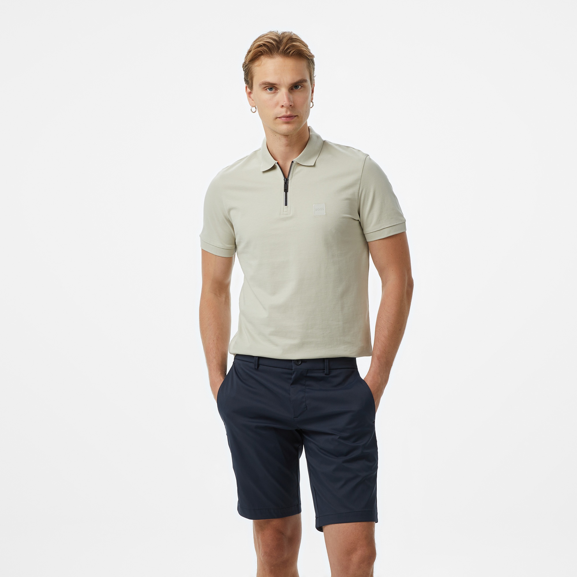 Boss Passerzip Erkek Açık Bej Polo